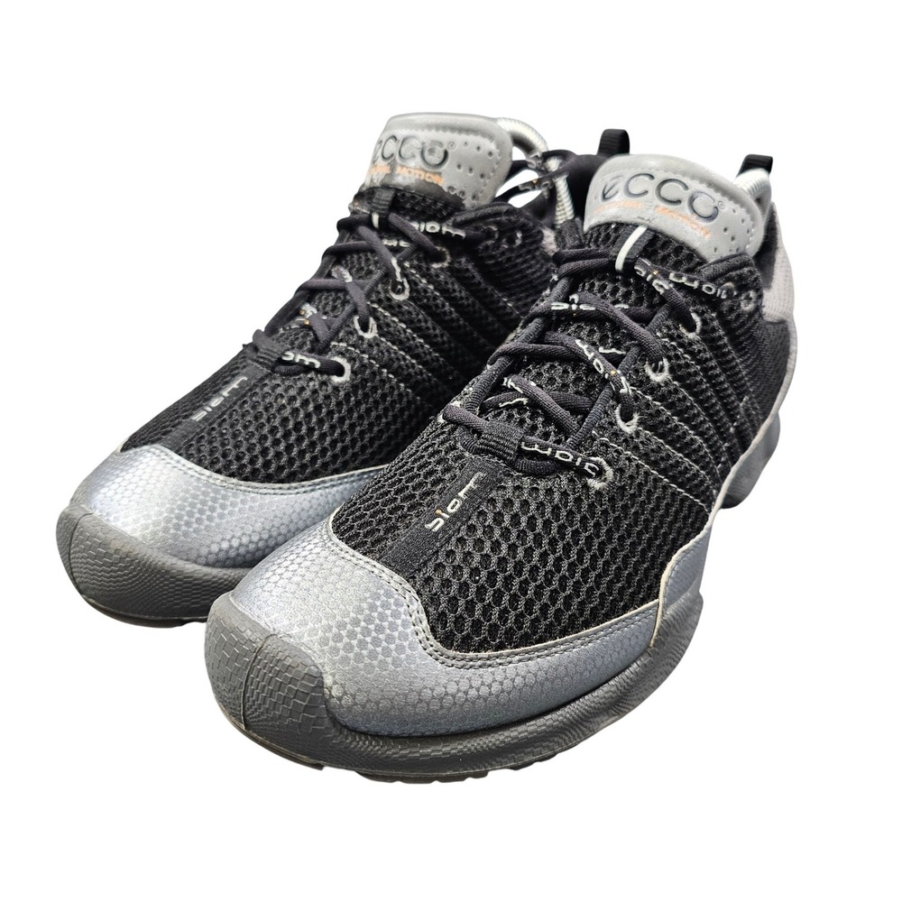 Ecco Biom Train Natural Motion Black Silver Mesh Cross Trainer Shoes‎ EU 40 US 9
